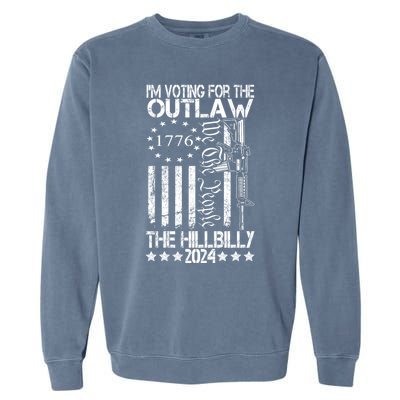 IM Voting For The Outlaw And The Hillbilly 2024 Pro 45 Garment-Dyed Sweatshirt