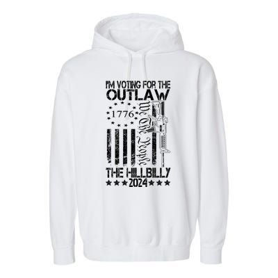 IM Voting For The Outlaw And The Hillbilly 2024 Pro 45 Garment-Dyed Fleece Hoodie