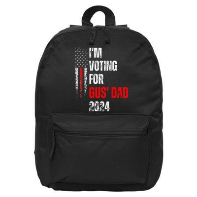 IM Voting For Gus Dad Vote Harris Walz 2024 Pres And Vice 16 in Basic Backpack