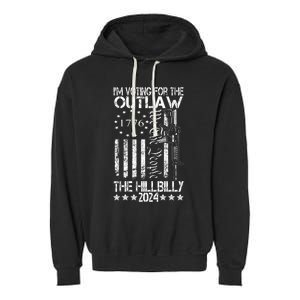 IM Voting For The Outlaw And The Hillbilly 2024 Pro 45 Garment-Dyed Fleece Hoodie