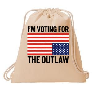 Im Voting For The Outlaw Funny Trump Maga 2024 Drawstring Bag