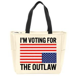 Im Voting For The Outlaw Funny Trump Maga 2024 Zip Tote Bag