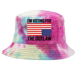 Im Voting For The Outlaw Funny Trump Maga 2024 Tie-Dyed Bucket Hat