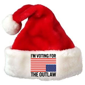 Im Voting For The Outlaw Funny Trump Maga 2024 Premium Christmas Santa Hat