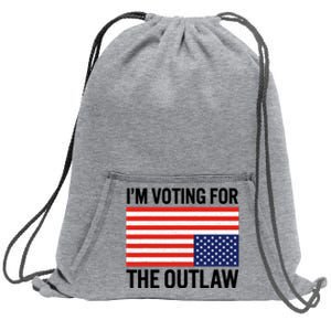 Im Voting For The Outlaw Funny Trump Maga 2024 Sweatshirt Cinch Pack Bag