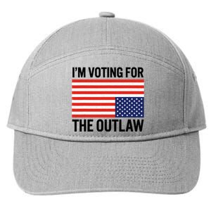 Im Voting For The Outlaw Funny Trump Maga 2024 7-Panel Snapback Hat