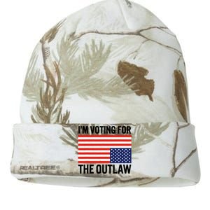 Im Voting For The Outlaw Funny Trump Maga 2024 Kati Licensed 12" Camo Beanie