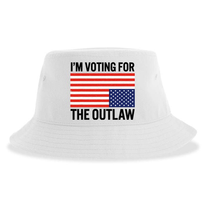 Im Voting For The Outlaw Funny Trump Maga 2024 Sustainable Bucket Hat