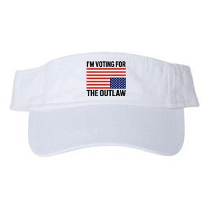 Im Voting For The Outlaw Funny Trump Maga 2024 Valucap Bio-Washed Visor