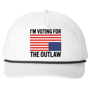 Im Voting For The Outlaw Funny Trump Maga 2024 Snapback Five-Panel Rope Hat