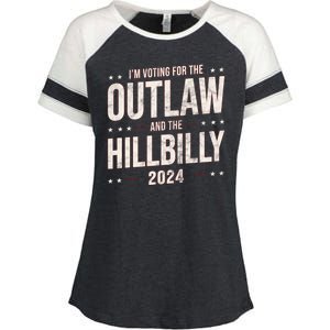 Im Voting For The Outlaw And The Hillbilly 2024 Enza Ladies Jersey Colorblock Tee