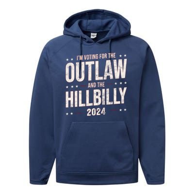 Im Voting For The Outlaw And The Hillbilly 2024 Performance Fleece Hoodie