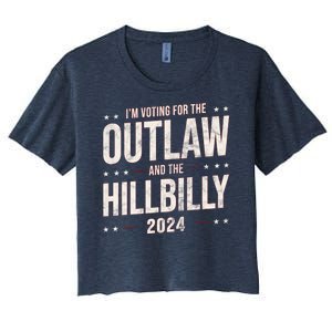 Im Voting For The Outlaw And The Hillbilly 2024 Women's Crop Top Tee