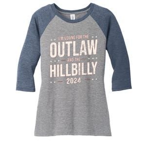 Im Voting For The Outlaw And The Hillbilly 2024 Women's Tri-Blend 3/4-Sleeve Raglan Shirt