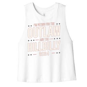 Im Voting For The Outlaw And The Hillbilly 2024 Women's Racerback Cropped Tank