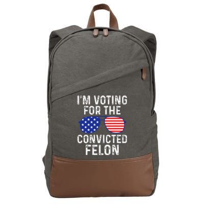 IM Voting For A Felon In 2024 Us Flag Cotton Canvas Backpack