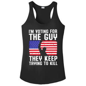 IM Voting For The Guy They Keep Trying To Kill Ladies PosiCharge Competitor Racerback Tank