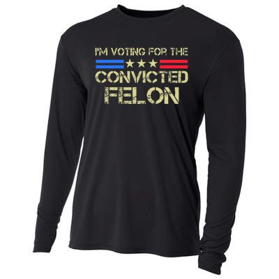 IM Voting For The Convicted Fellon 2024 Us Flag Cooling Performance Long Sleeve Crew