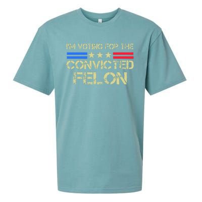 IM Voting For The Convicted Fellon 2024 Us Flag Sueded Cloud Jersey T-Shirt