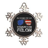 IM Voting For The Convicted Fellon 2024 Us Flag Metallic Star Ornament