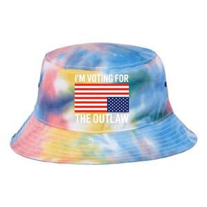 Im Voting For The Outlaw Funny Trump Maga 2024 Tie Dye Newport Bucket Hat