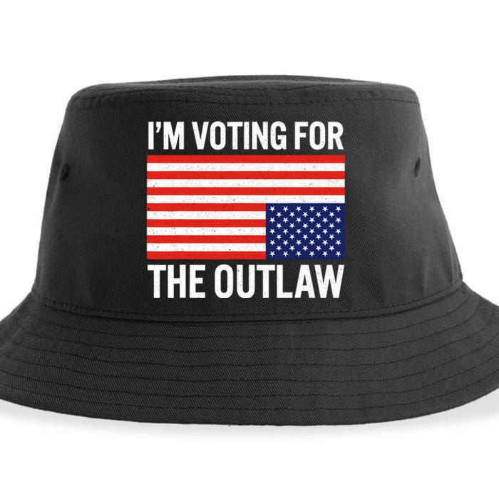 Im Voting For The Outlaw Funny Trump Maga 2024 Sustainable Bucket Hat