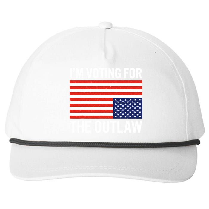 Im Voting For The Outlaw Funny Trump Maga 2024 Snapback Five-Panel Rope Hat