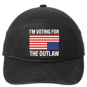 Im Voting For The Outlaw Funny Trump Maga 2024 7-Panel Snapback Hat