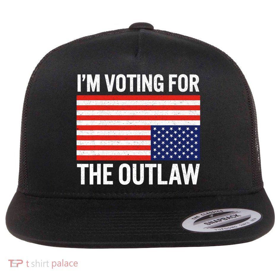 Im Voting For The Outlaw Funny Trump Maga 2024 Flatbill Hat