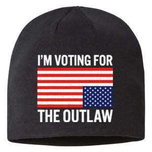 Im Voting For The Outlaw Funny Trump Maga 2024 Sustainable Beanie