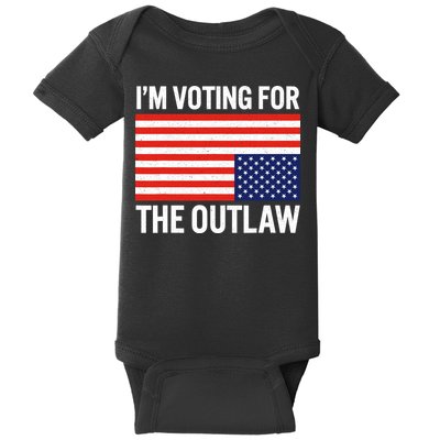 Im Voting For The Outlaw Funny Trump Maga 2024 Baby Bodysuit