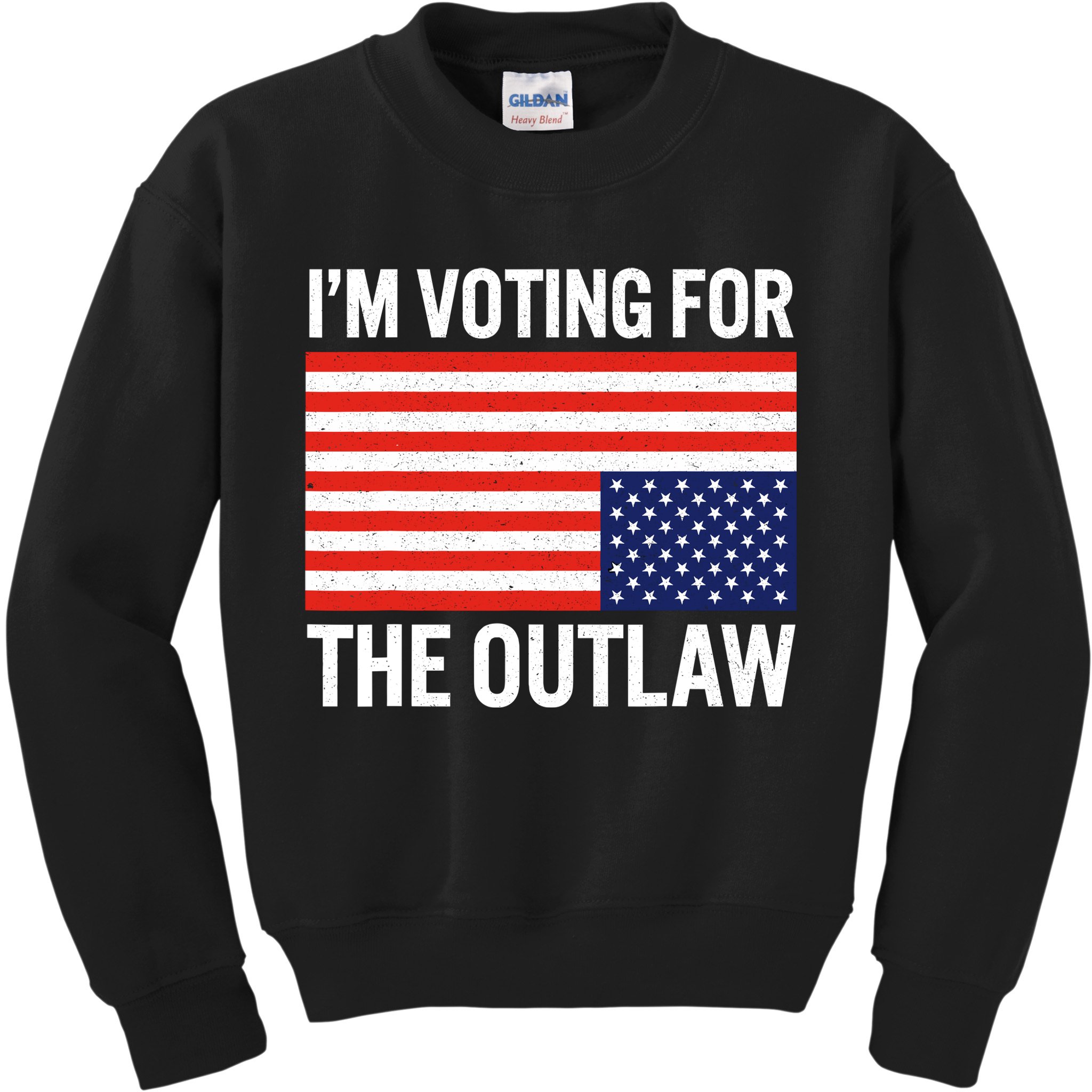 Im Voting For The Outlaw Funny Trump Maga 2024 Kids Sweatshirt