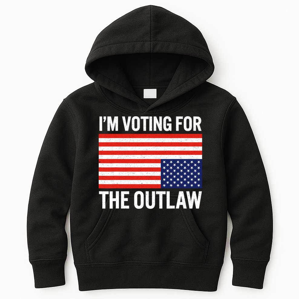 Im Voting For The Outlaw Funny Trump Maga 2024 Kids Hoodie