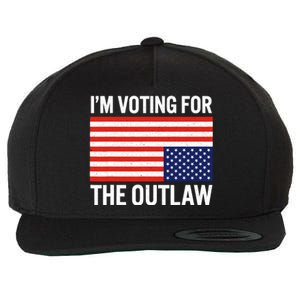 Im Voting For The Outlaw Funny Trump Maga 2024 Wool Snapback Cap