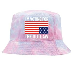 Im Voting For The Outlaw Funny Trump Maga 2024 Tie-Dyed Bucket Hat