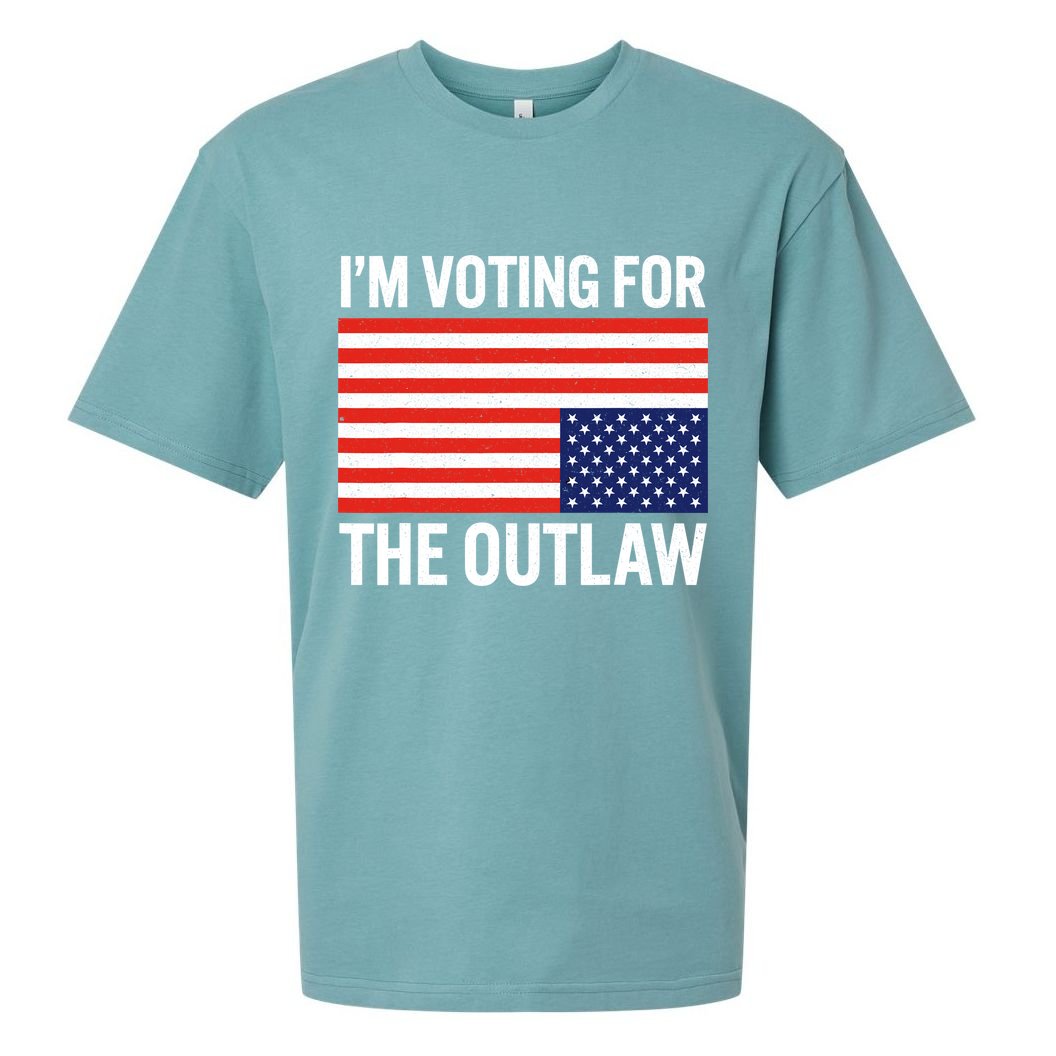 Im Voting For The Outlaw Funny Trump Maga 2024 Sueded Cloud Jersey T-Shirt