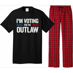 Im Voting For The Outlaw Funny Trump Maga 2024 Pajama Set