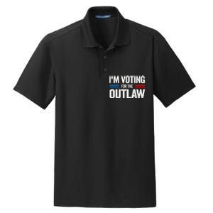 Im Voting For The Outlaw Funny Trump Maga 2024 Dry Zone Grid Polo