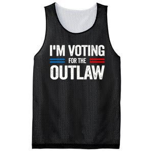 Im Voting For The Outlaw Funny Trump Maga 2024 Mesh Reversible Basketball Jersey Tank