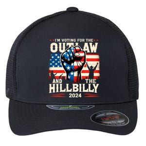 IM Voting For The Outlaw And The Hillbilly 2024 Pro Trump 2024 Flexfit Unipanel Trucker Cap