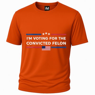 Im Voting For Convicted Felon Us Flag Trump 2024 Cooling Performance Crew T-Shirt