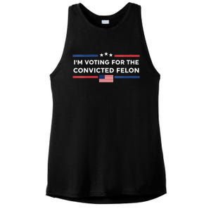 Im Voting For Convicted Felon Us Flag Trump 2024 Ladies PosiCharge Tri-Blend Wicking Tank