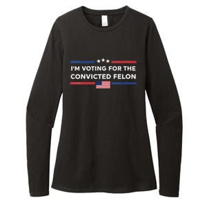 Im Voting For Convicted Felon Us Flag Trump 2024 Womens CVC Long Sleeve Shirt