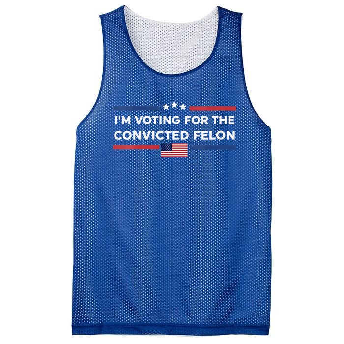 Im Voting For Convicted Felon Us Flag Trump 2024 Mesh Reversible Basketball Jersey Tank