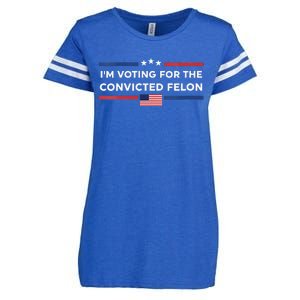 Im Voting For Convicted Felon Us Flag Trump 2024 Enza Ladies Jersey Football T-Shirt