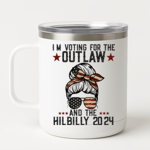 IM Voting For The Outlaw And The Hillbilly 2024 12 oz Stainless Steel Tumbler Cup