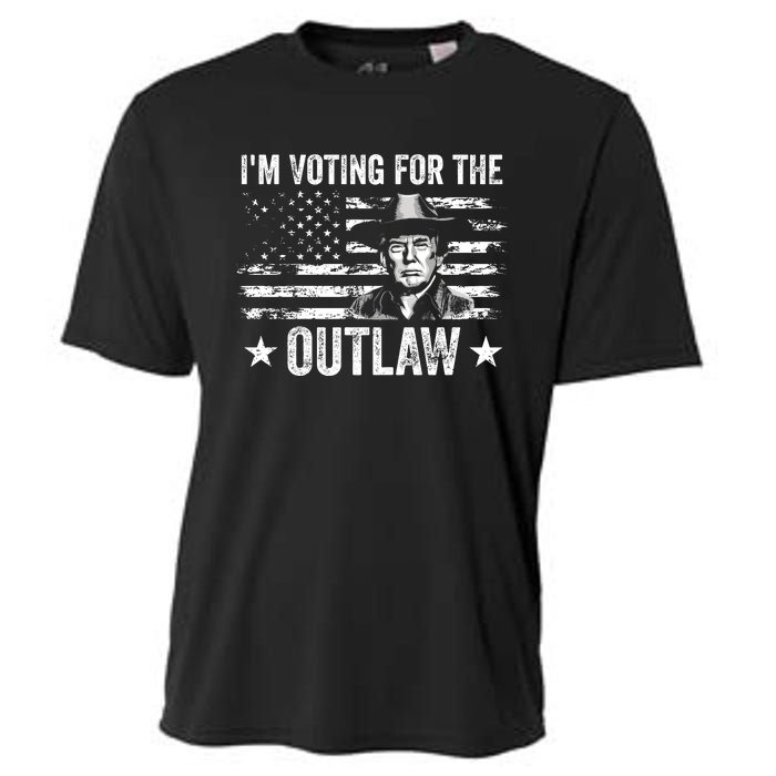 Im Voting For The Outlaw Funny Trump Maga 2024 Cooling Performance Crew T-Shirt