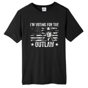 Im Voting For The Outlaw Funny Trump Maga 2024 Tall Fusion ChromaSoft Performance T-Shirt