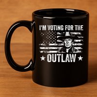Im Voting For The Outlaw Funny Trump Maga 2024 11oz C Handle Ceramic Mug