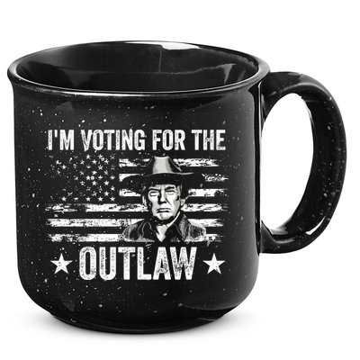 Im Voting For The Outlaw Funny Trump Maga 2024 15oz Campfire Ceramic Mug